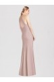Rose poussiéreux Trompette Licou Crêpe Stretch Longue Robes demoiselle d'honneur Prix Réduit