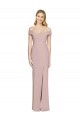 Rose poussiéreux Trompette Épaule Dénudée Crêpe Stretch Longue Robes demoiselle d'honneur / Robes de bal Prix Réduit