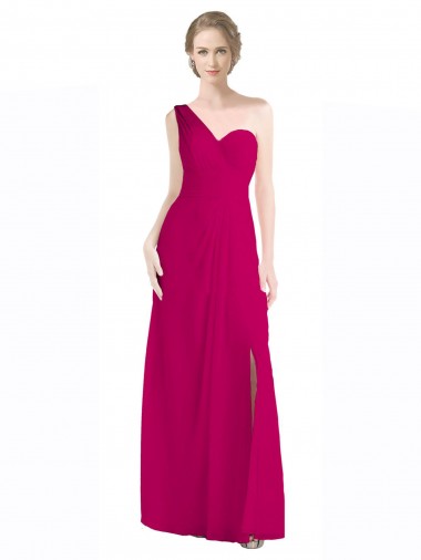 Rouge 16 Trapèze Mousseline Longue Robes demoiselle d'honneur Prix Réduit