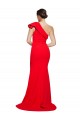 Rouge Fourreau Balayage train Crêpe Stretch Longue Robes demoiselle d'honneur / Robes de bal Prix Réduit