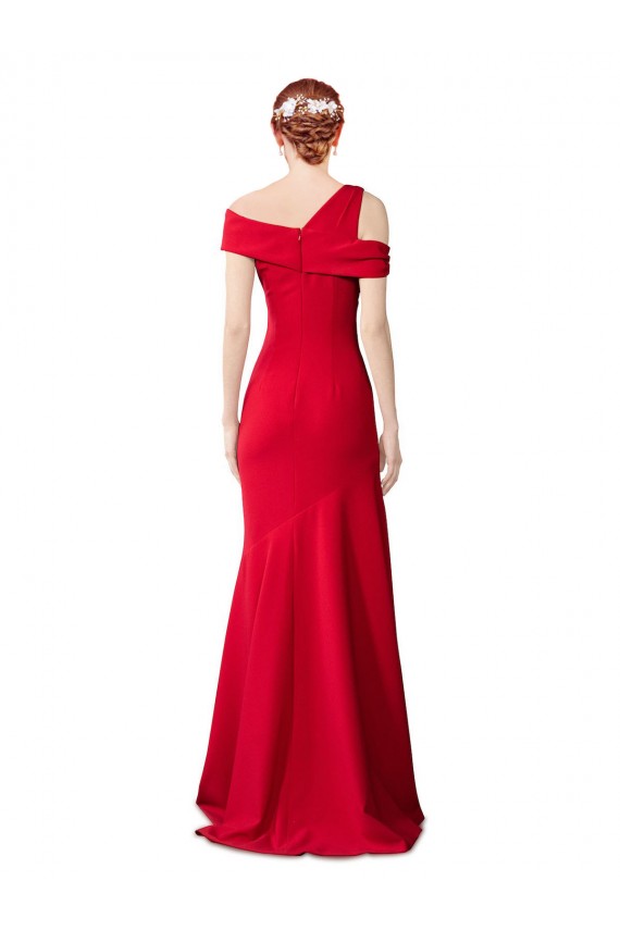 Rouge Sirène Crêpe Stretch Longue Formelles Robes demoiselle d'honneur / Robes de soirée / Robes de bal Prix Réduit