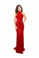 Rouge Sirène Licou Col Haut Paillette Longue Formelles Robes demoiselle d'honneur / Robes de soirée / Robes de bal Prix Réduit