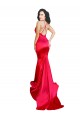 Rouge Sirène Satiné Stretch Longue Formelles Robes demoiselle d'honneur / Robes de soirée / Robes de bal Prix Réduit