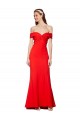 Rouge Sirène Épaule Dénudée Crêpe Stretch Longue Formelles Robes demoiselle d'honneur / Robes de soirée / Robes de bal Prix Réduit