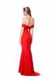 Rouge Sirène Épaule Dénudée Crêpe Stretch Longue Formelles Robes demoiselle d'honneur / Robes de soirée / Robes de bal Prix Réduit