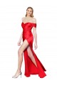 Rouge Sirène Épaule Dénudée Satiné Stretch Longue Formelles Robes demoiselle d'honneur / Robes de soirée / Robes de bal Prix Réduit