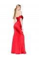 Rouge Sirène Épaule Dénudée Satiné Stretch Longue Formelles Robes demoiselle d'honneur / Robes de soirée / Robes de bal Prix Réduit