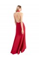 Rouge Trapèze Licou Col Haut Crêpe Stretch Longue Formelles Robes demoiselle d'honneur / Robes de soirée / Robes de bal Prix Réduit