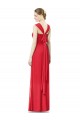 Rouge Trapèze Mousseline Longue Robes demoiselle d'honneur Prix Réduit