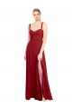 Rouge Trapèze Mousseline Longue Robes demoiselle d'honneur Prix Réduit