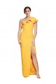 Safran Fourreau Crêpe Stretch Longue Formelles Robes demoiselle d'honneur / Robes de soirée / Robes de bal Prix Réduit