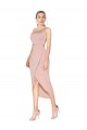 Sirène Col Haut Crêpe Stretch Courte Asymétrique Robes demoiselle d'honneur / Robes de soirée / Robes de cocktail Prix Réduit