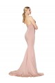 Sirène Col Haut Crêpe Stretch Longue Formelles Robes demoiselle d'honneur / Robes de soirée / Robes de bal Prix Réduit