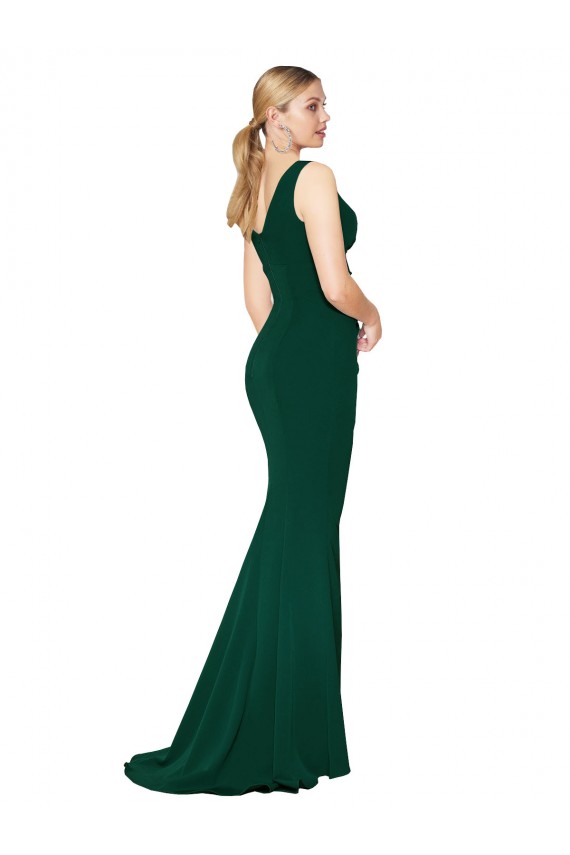 Sirène Col V Crêpe Stretch Longue Formelles Robes demoiselle d'honneur / Robes de soirée / Robes de bal Prix Réduit