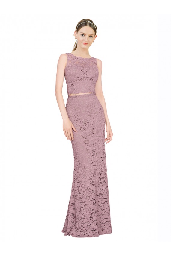 Sirène Illusion Dentelle Longue Robes demoiselle d'honneur / Robes de bal Prix Réduit