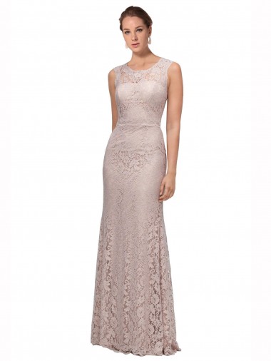 Sirène Illusion Scoop Dentelle Longue Robes demoiselle d'honneur / Robes de bal Prix Réduit