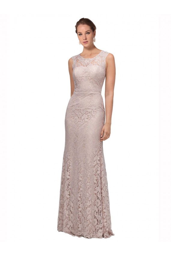 Sirène Illusion Scoop Dentelle Longue Robes demoiselle d'honneur / Robes de bal Prix Réduit