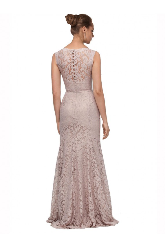Sirène Illusion Scoop Dentelle Longue Robes demoiselle d'honneur / Robes de bal Prix Réduit