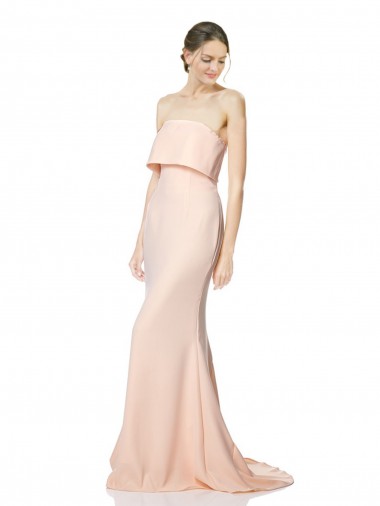 Sirène Sans bretelle Col Haut Crêpe Stretch Longue Formelles Robes demoiselle d'honneur / Robes de soirée / Robes de bal Prix Réduit