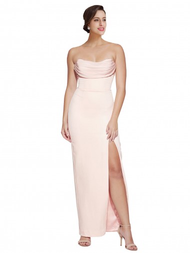Sirène Satiné Stretch Longue Formelles Robes demoiselle d'honneur / Robes de soirée / Robes de bal Prix Réduit