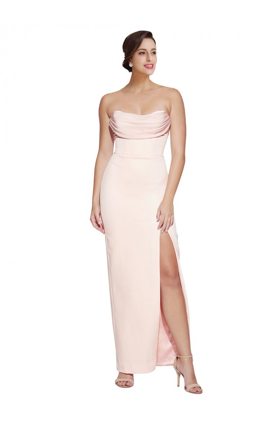 Sirène Satiné Stretch Longue Formelles Robes demoiselle d'honneur / Robes de soirée / Robes de bal Prix Réduit