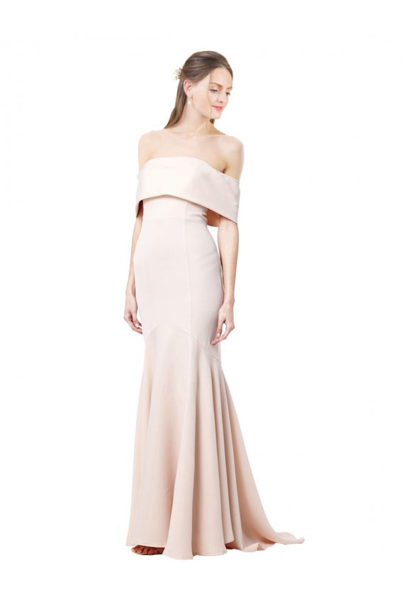 Sirène Épaule Dénudée Col Haut Crêpe Stretch Longue Formelles Robes demoiselle d'honneur / Robes de soirée / Robes de bal Prix Réduit
