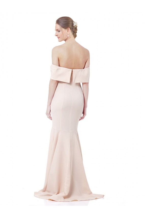 Sirène Épaule Dénudée Col Haut Crêpe Stretch Longue Formelles Robes demoiselle d'honneur / Robes de soirée / Robes de bal Prix Réduit