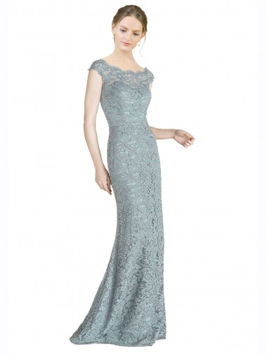 Sirène Épaule Dénudée Dentelle Longue Robes demoiselle d'honneur / Robes de bal Prix Réduit