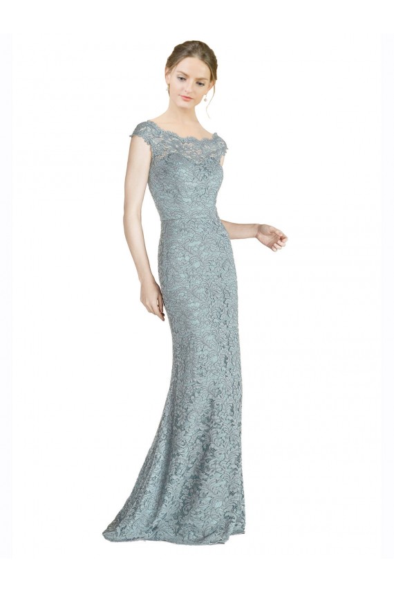 Sirène Épaule Dénudée Dentelle Longue Robes demoiselle d'honneur / Robes de bal Prix Réduit