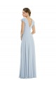 Trapèze Bateau Mousseline Longue Formelles Robes demoiselle d'honneur / Robes de soirée Prix Réduit