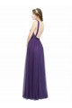 Trapèze Bretelles spaghetti Bateau Tulle Longue Robes demoiselle d'honneur Prix Réduit