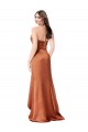 Trapèze Bretelles spaghetti Satiné Soyeux Longue Asymétrique Formelles Robes demoiselle d'honneur / Robes de soirée / Robes de bal Prix Réduit