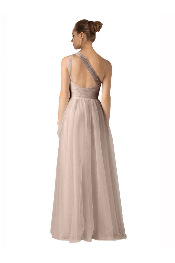 Trapèze Bretelles spaghetti Tulle Longue Robes demoiselle d'honneur Prix Réduit