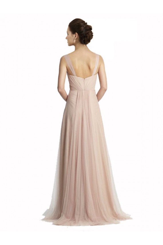 Trapèze Col Carré Tulle Longue Robes demoiselle d'honneur Prix Réduit