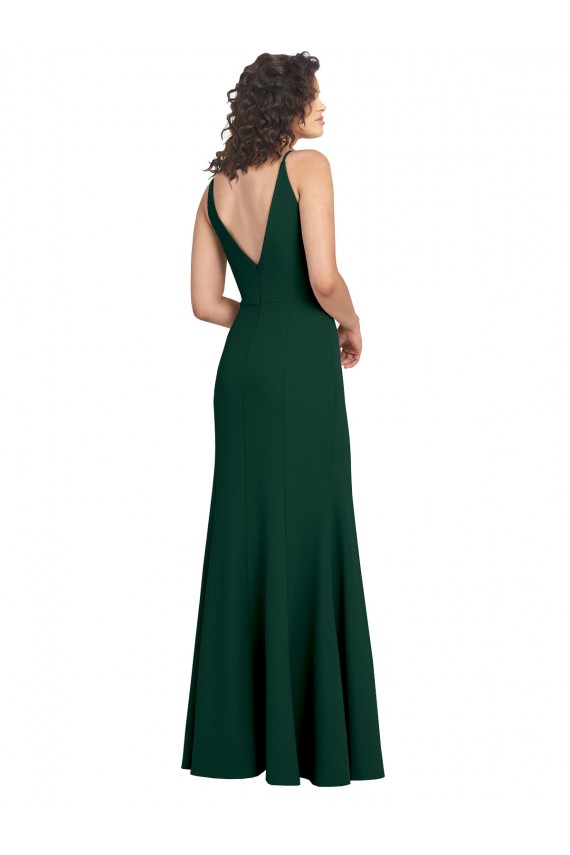 Trapèze Col V Crêpe Stretch Longue Formelles Robes demoiselle d'honneur / Robes de soirée / Robes de bal Prix Réduit