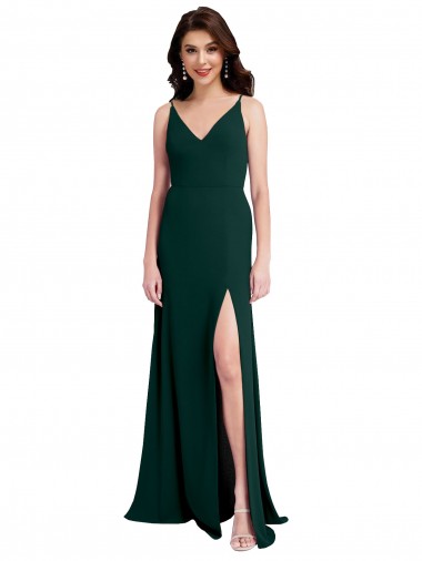 Trapèze Col V Crêpe Stretch Longue Formelles Robes demoiselle d'honneur / Robes de soirée / Robes de bal Prix Réduit