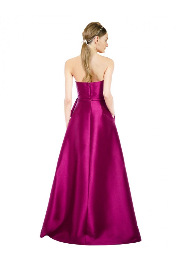 Trapèze Col V Satiné Longue Robes demoiselle d'honneur / Robes de bal Prix Réduit