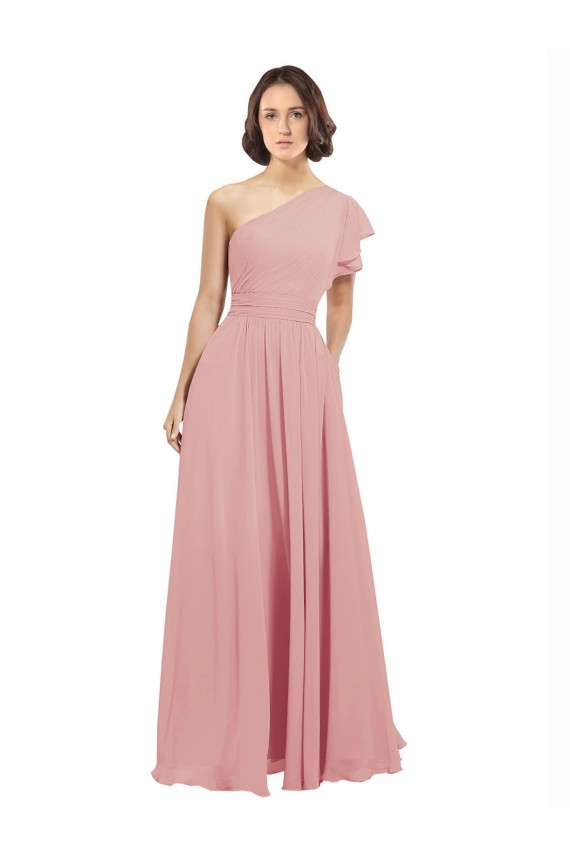 Trapèze Mousseline Longue Robes demoiselle d'honneur Prix Réduit
