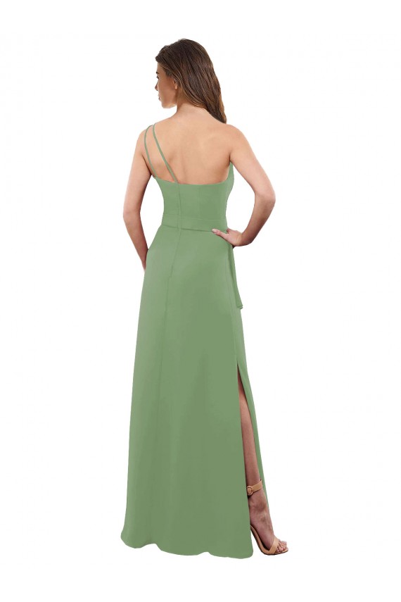 Trapèze Mousseline Longue Robes demoiselle d'honneur Prix Réduit