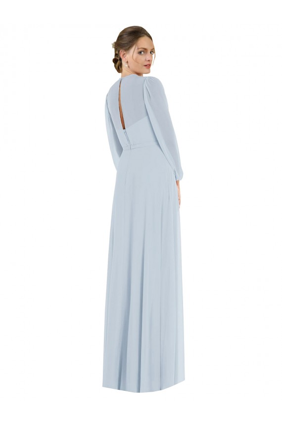 Trapèze Sans bretelle Mousseline Longue Formelles Robes demoiselle d'honneur / Robes de soirée Prix Réduit