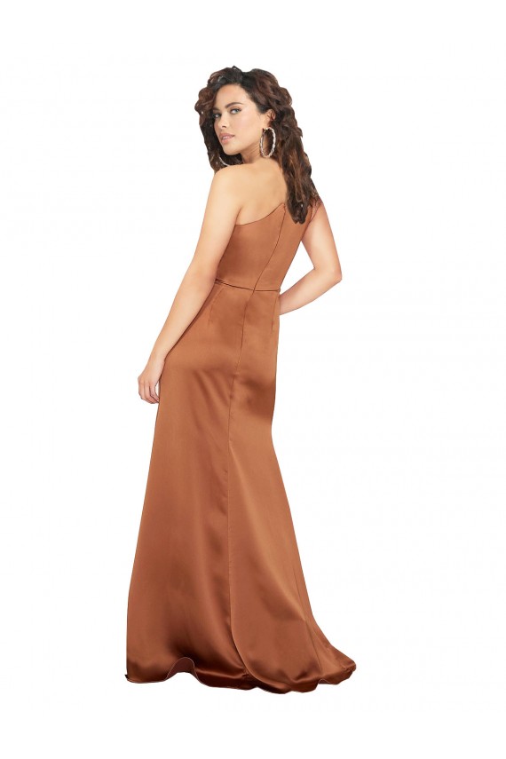 Trapèze Satiné Soyeux Longue Formelles Robes demoiselle d'honneur / Robes de soirée / Robes de bal Prix Réduit
