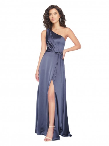 Trapèze Satiné Soyeux Longue Formelles Robes demoiselle d'honneur / Robes de soirée / Robes de bal Prix Réduit