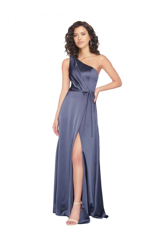 Trapèze Satiné Soyeux Longue Formelles Robes demoiselle d'honneur / Robes de soirée / Robes de bal Prix Réduit
