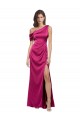 Trapèze Satiné Stretch Longue Formelles Robes demoiselle d'honneur / Robes de soirée / Robes de bal Prix Réduit