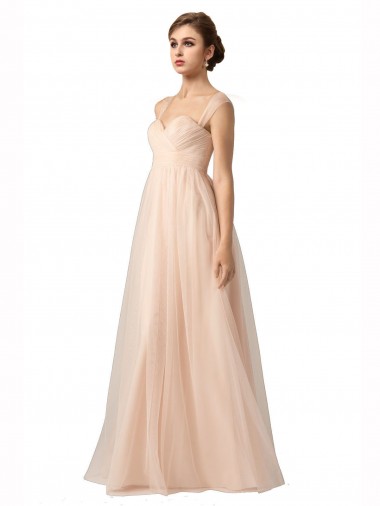 Trapèze Tulle Longue Robes demoiselle d'honneur Prix Réduit