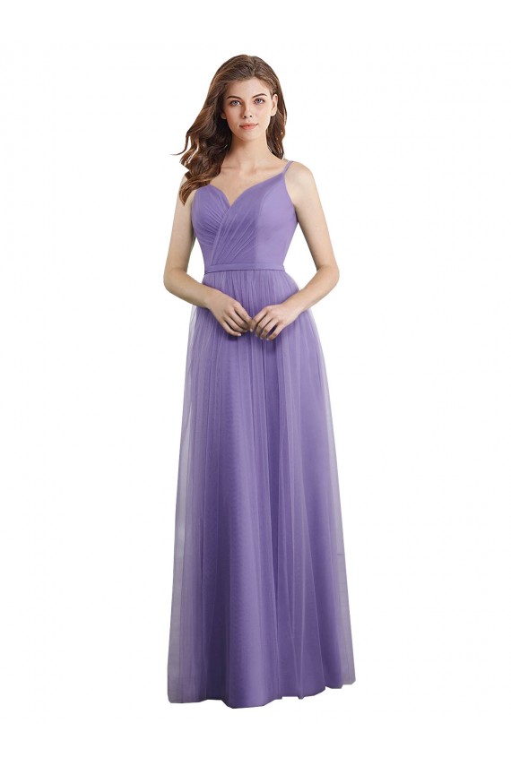 Trapèze Tulle Longue Robes demoiselle d'honneur Prix Réduit