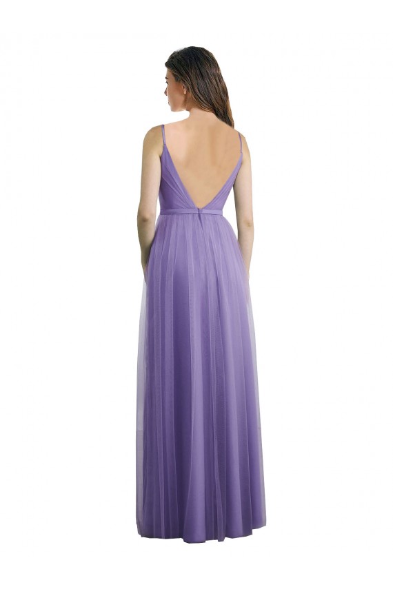 Trapèze Tulle Longue Robes demoiselle d'honneur Prix Réduit