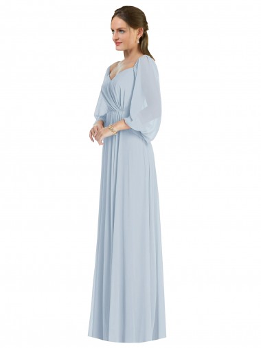 Trapèze Épaule Dénudée Mousseline Longue Formelles Robes demoiselle d'honneur / Robes de soirée Prix Réduit