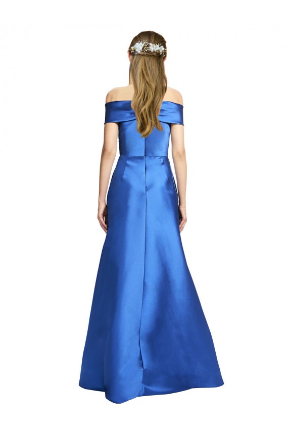 Trapèze Épaule Dénudée Satiné Longue Formelles Robes demoiselle d'honneur / Robes de soirée / Robes de bal Prix Réduit