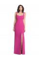 Trompette Col Carré Crêpe Stretch Longue Robes demoiselle d'honneur / Robes de bal Prix Réduit